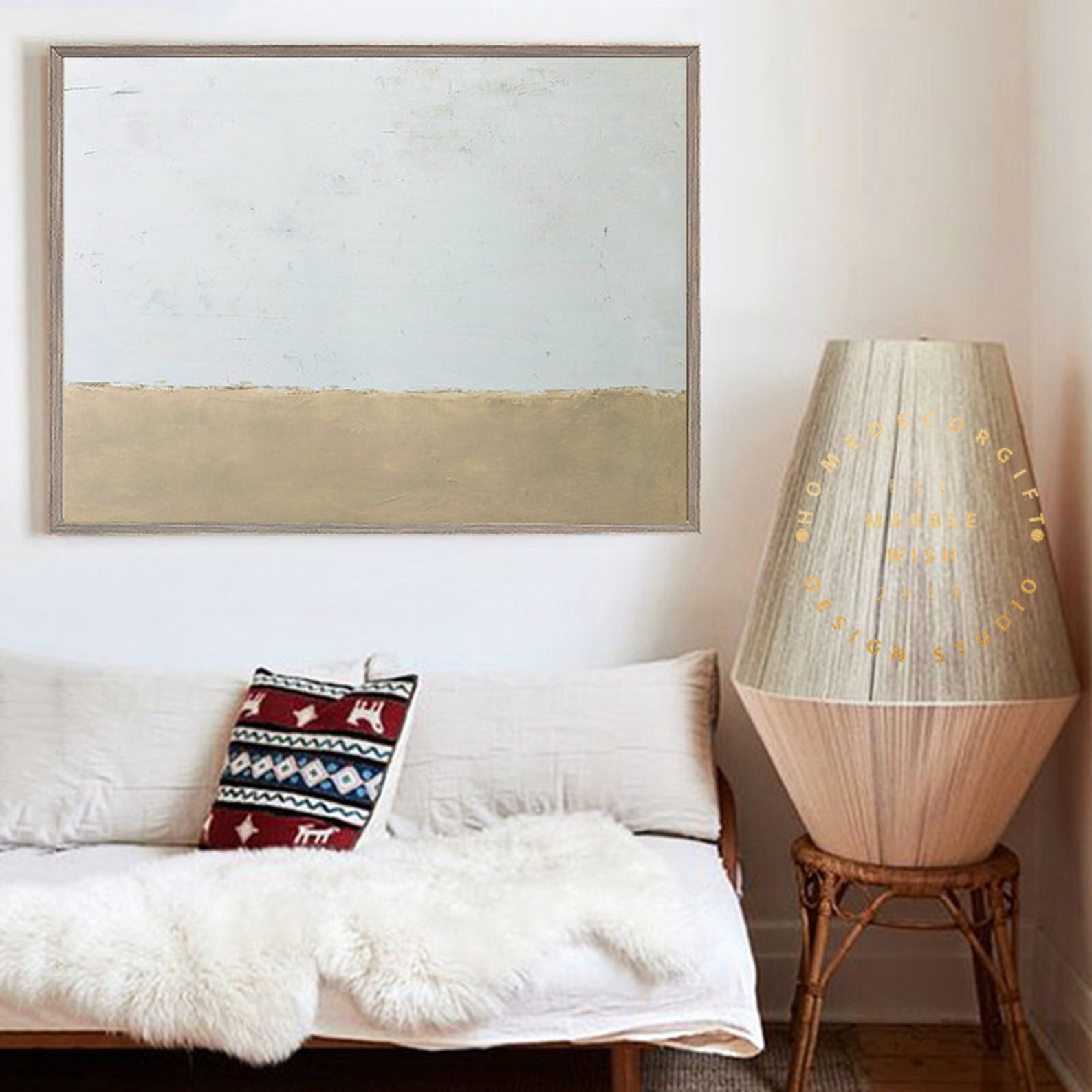 Large Canvas Art Abstract Wall Decor White Painting Natural - Etsy