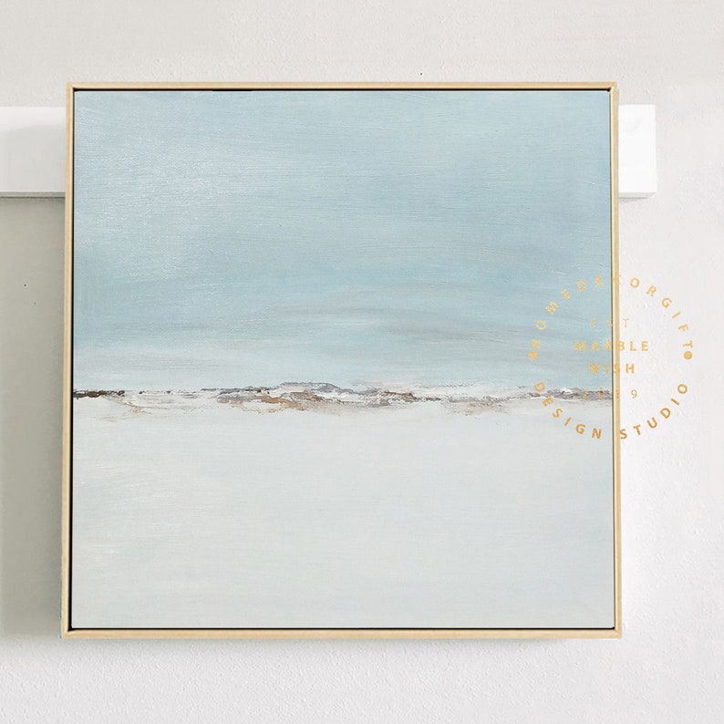 Light Blue Canvas Abstract Art Soft Blue Abstract Painting Etsy