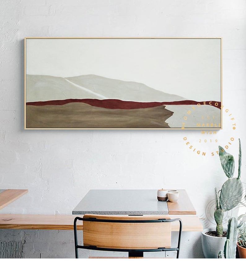 Large Abstract Canvas Art Mountain Abstract Wall Art Minimal Etsy