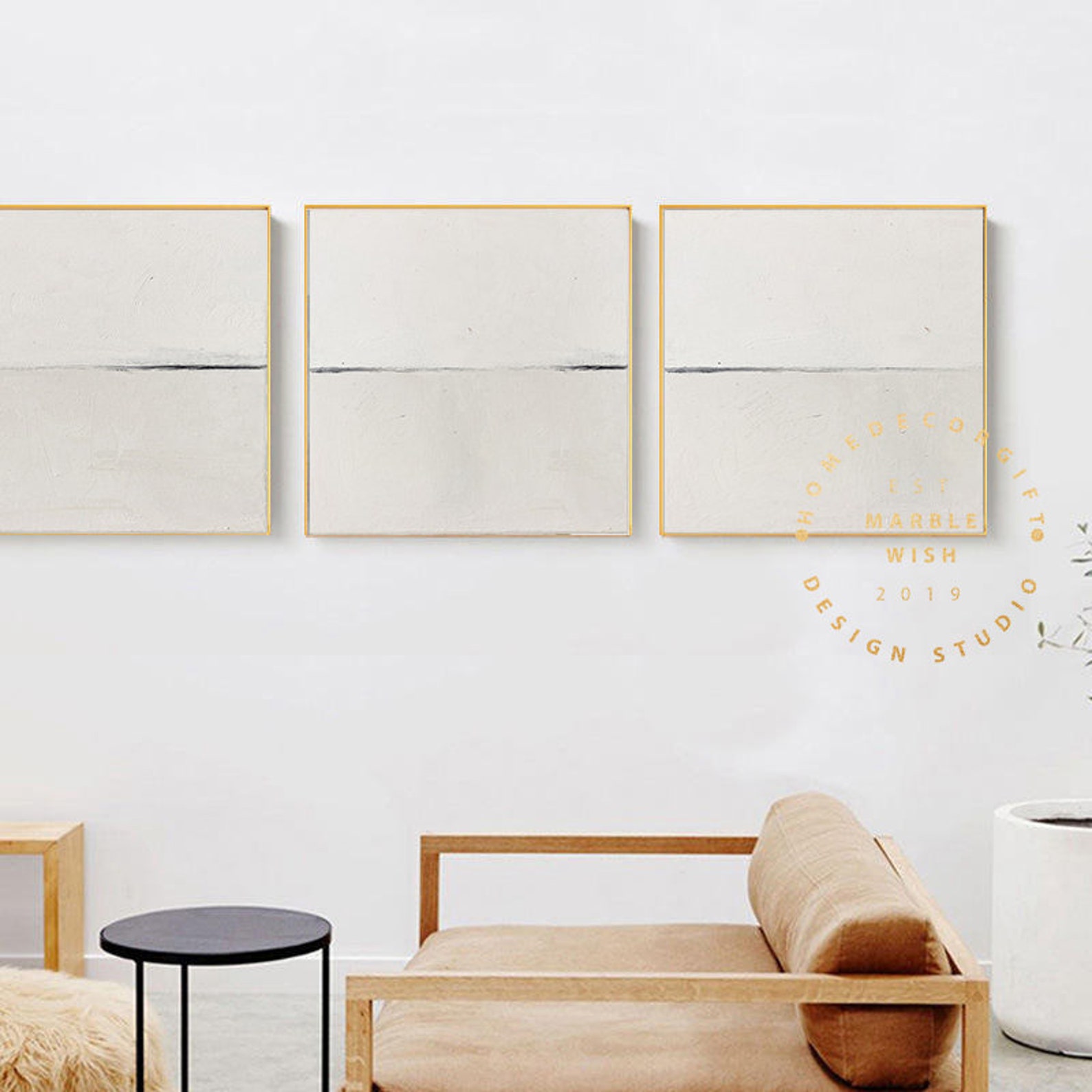 3 Piece Boho Art 3 Pieces Wall Art Canvas Beige Abstract - Etsy
