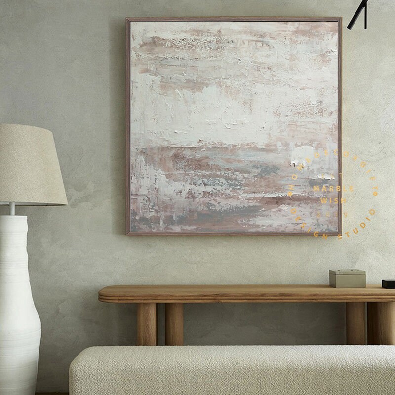 Brown Abstract Canvas Large Abstract Painting for Living Etsy