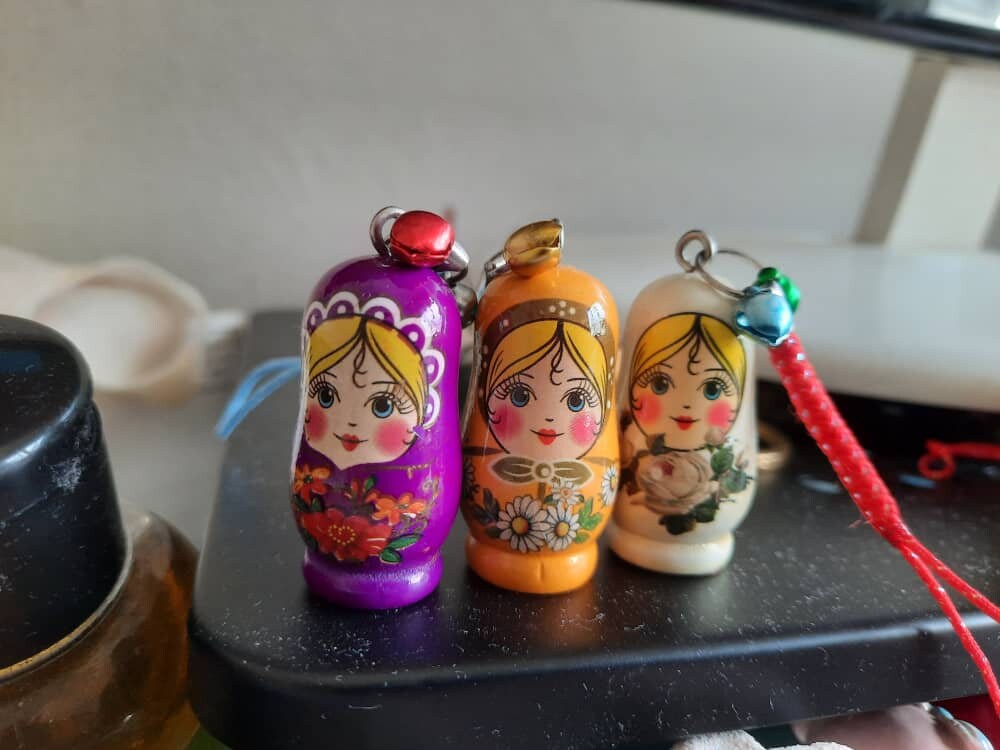 Russian Doll Keychain Handpainted Etsy