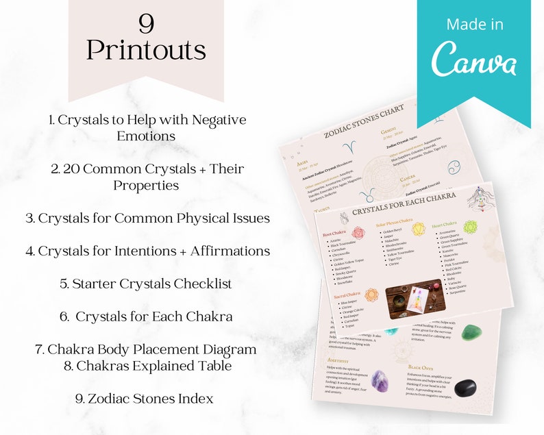 Crystal Rocks Pdf Crystals Guide + Workbook on Crystals for Beginners | Printable PDF ...
