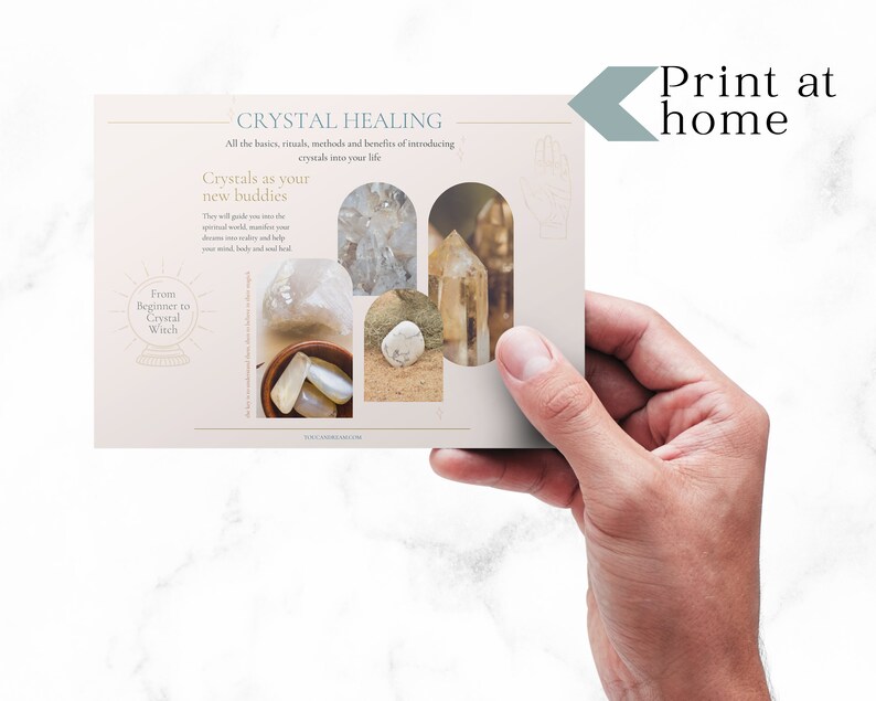 Crystals Guide + Workbook for Beginners | 80-page Printable (PDF ...