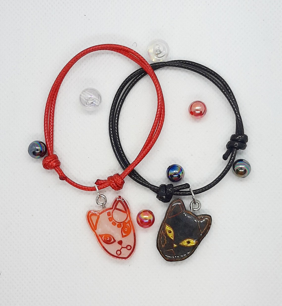 Kitsune Mask Bracelet amulets mask fox Japanese folklore Etsy