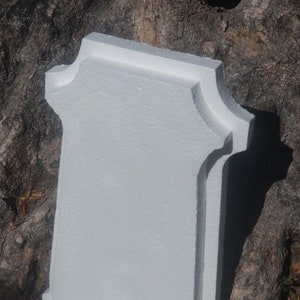 DIY Blank Foam Customizable gravestone tombstone. Carve, paint or write your own saying. Great for Halloween. Shape A