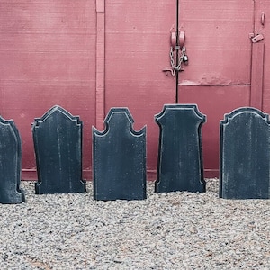Instant Graveyard! 8 Blank Realistic Gravestones/Tombstones. Carve, paint or write your own saying. Great for Halloween