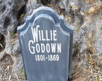 Custom Halloween Tombstone: Willie Godown Foam Gravestone Prop