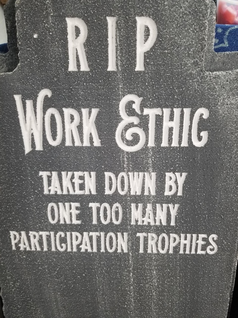 Funny RIP Work Ethic Tombstone: LED Illuminated Halloween Decoration - Etsy