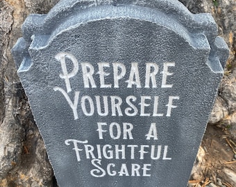 Handmade Halloween Tombstone: Frightful Scare Gravestone Prop