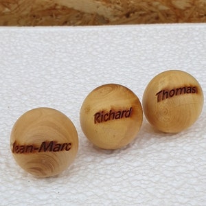 Personalized petanque corks piglets first name nickname team name or very short phrase pyrography crafts French