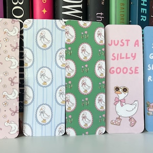 Feathers & Fiction Bookmark Set | Silly Goose Coquette Bookmarks, Vintage-Inspired Patterns and Sayings, Cute Bookish Gift for Readers