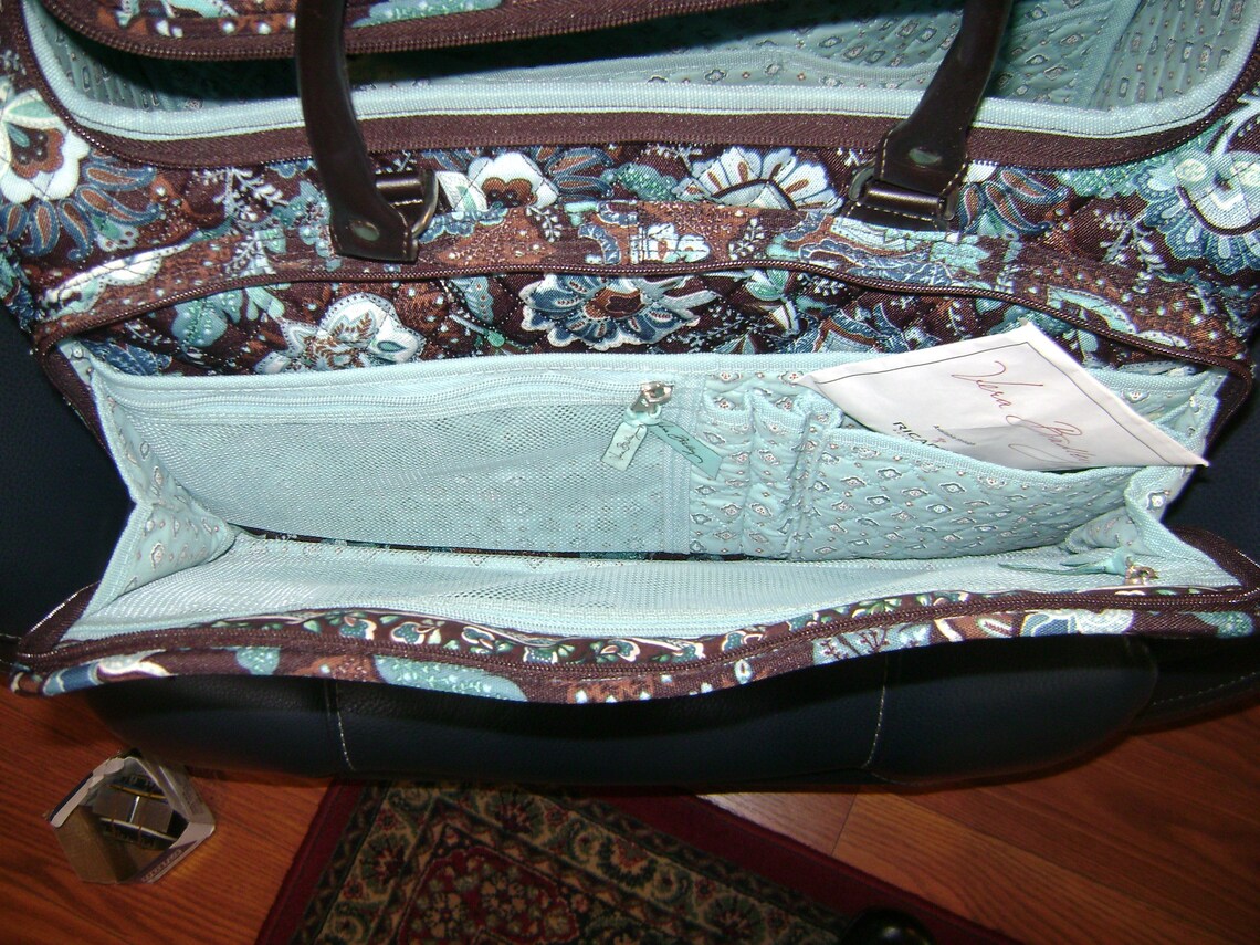 Vera Bradley Retired Java Blue Rolling Travel Duffel Bag Etsy