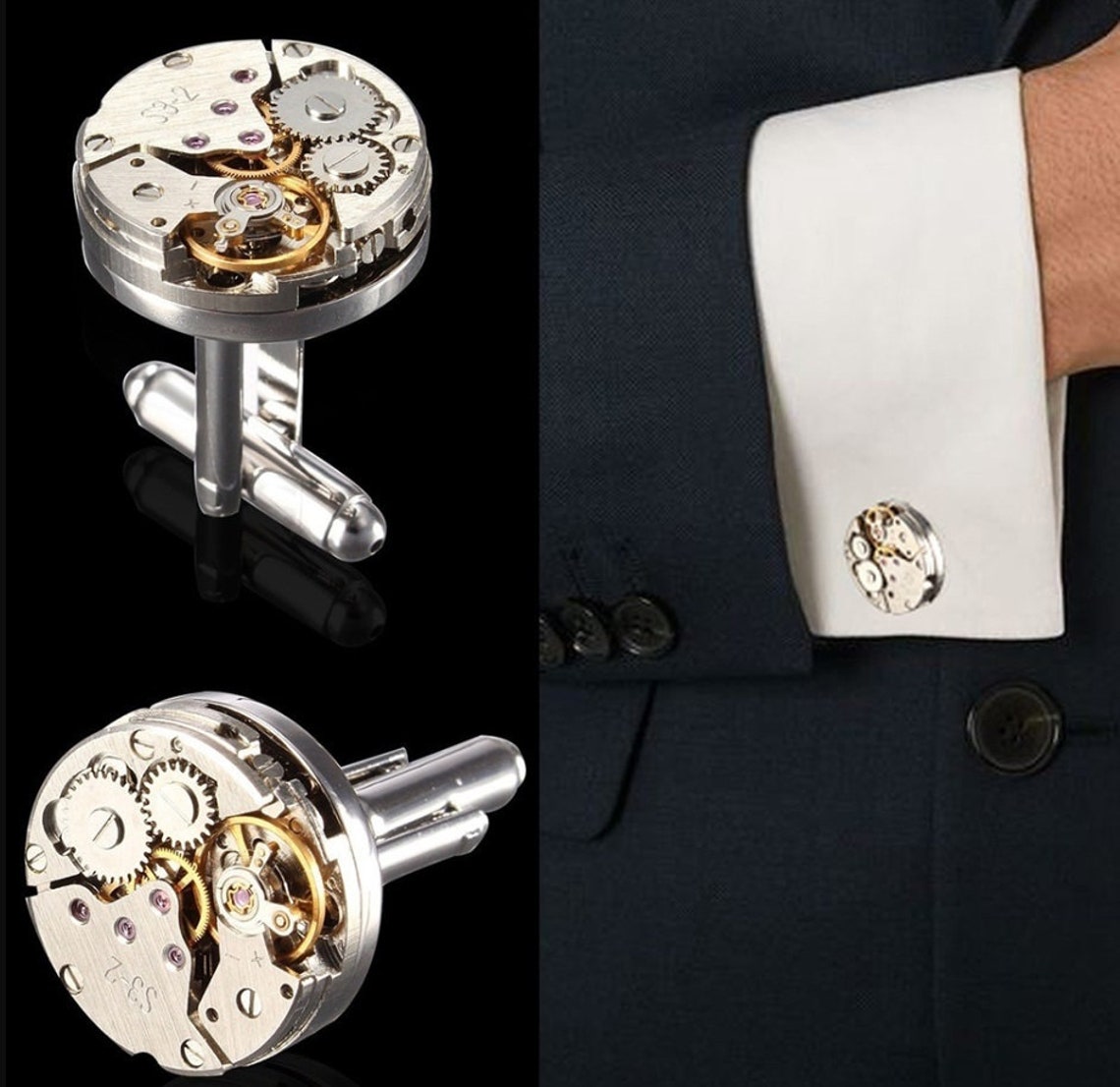 Stainless Steel Automatic watch Chronograph Cufflinks For Men Etsy