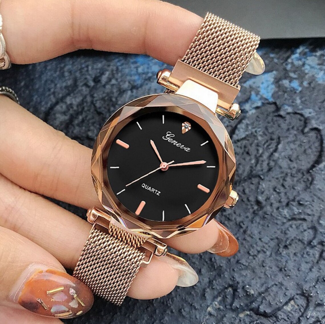 Lily Rose Gold Stainless Steel Ladies Watch Etsy New Zealand