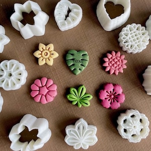 Tiny Flower Stamps and Cutters: 6 Mini Polymer Clay Designs