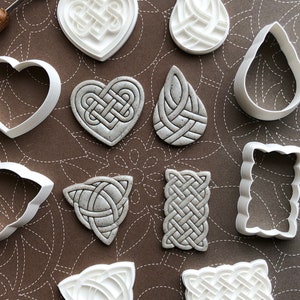 Celtic stamp set with matching cutters - made for use with polymer clay