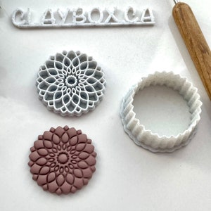 Mandala #8 Stamp with Matching Cutter - Polymer Clay tool
