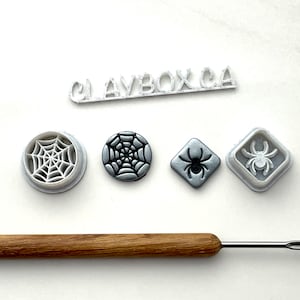 Spiderweb & Spider Cutter Set for Polymer Clay - 3D Printed Cutters