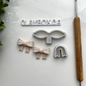 Folded Bow Clay Cutter Pair – Polymer Clay Ribbon Bow Cutters