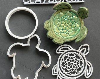Large mandala turtle stamp with matching outline and circle cutter