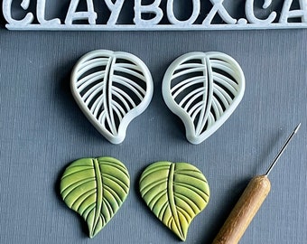 Tropical Leaf Cutter Pair – 3D Printed for Polymer Clay