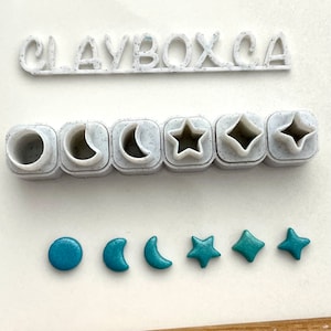 Moon and stars micro cutter set - made for polymer clay