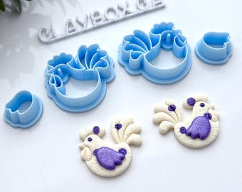 Whimsical Chicken, Rooster & Chick Cutter Set – Polymer Clay Tools