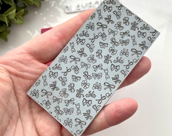 Ribbons and Bows Texture Mat | 2” x 4” Laser Engraved Rubber Stamp