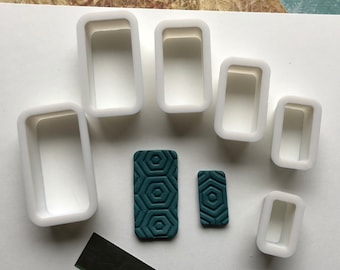 角丸長方形粘土カッターセット – 6サイズ – ポリマー粘土カッター