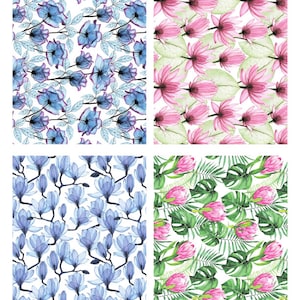 Image transfers - Watercolor flowers set 2