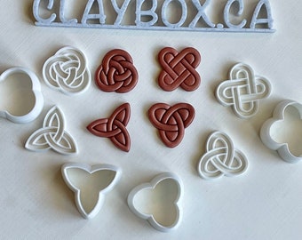 Celtic stamp set 2 with matching cutters - made for use with polymer clay