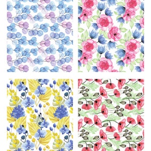 Image transfers - Watercolor flowers set 1