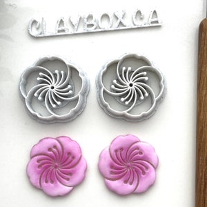Cherry Blossom Cutter Pair – 3D Printed for Polymer Clay