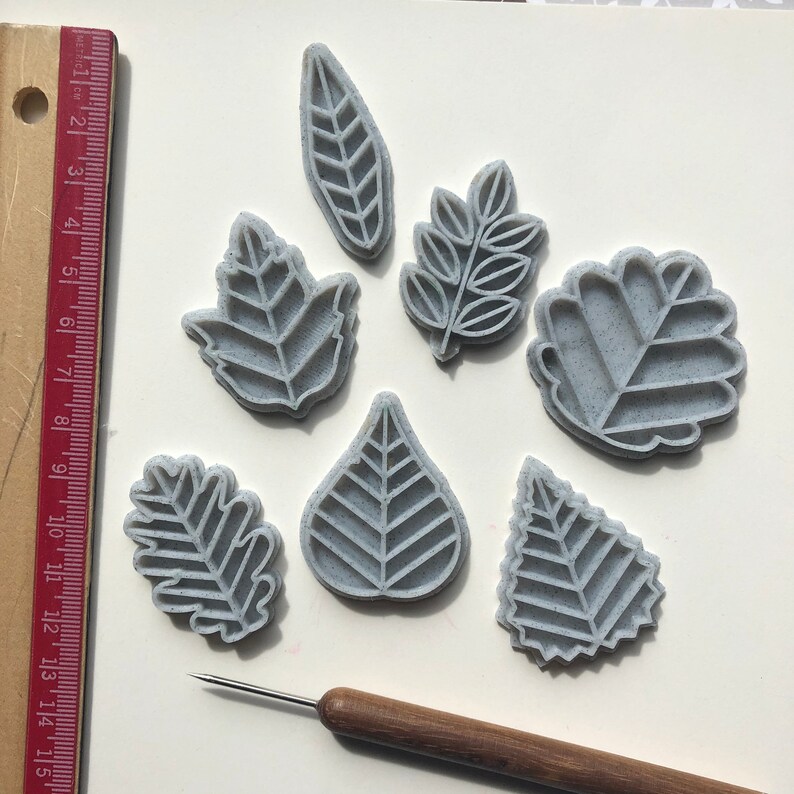 Leaf Stamps Made for Use With Polymer Clay Etsy