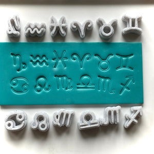 Sternzeichen Stempelset für Polymer Clay - 12 Astrologie Symbole