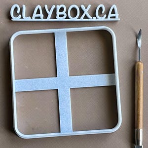 Großer quadratischer Tonschneider mit abgerundeten Ecken – Ringausstecher – Untersetzer – Polymer Clay & Pottery Clay Werkzeug