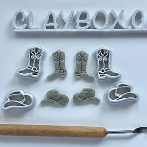 Conjunto de carimbo/cortador para chapéu e bota de cowboy - dois pares