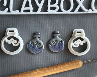 Potion Bottle Cutter Set: 3D Printed Polymer Clay Stamp