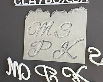 Ornate Polymer Clay Letter Stamp – Elegant Alphabet for Personalizing Clay Creations