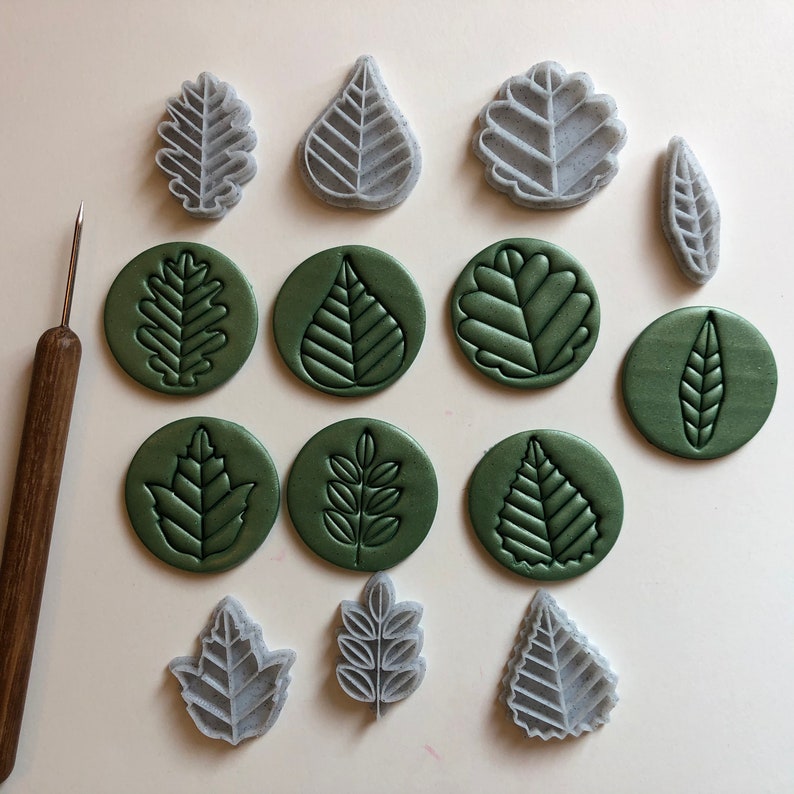 Leaf Stamps Made for Use With Polymer Clay Etsy