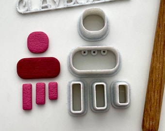 Cortadores de pendientes rectangulares colgantes: juego de arcilla polimérica impresa en 3D