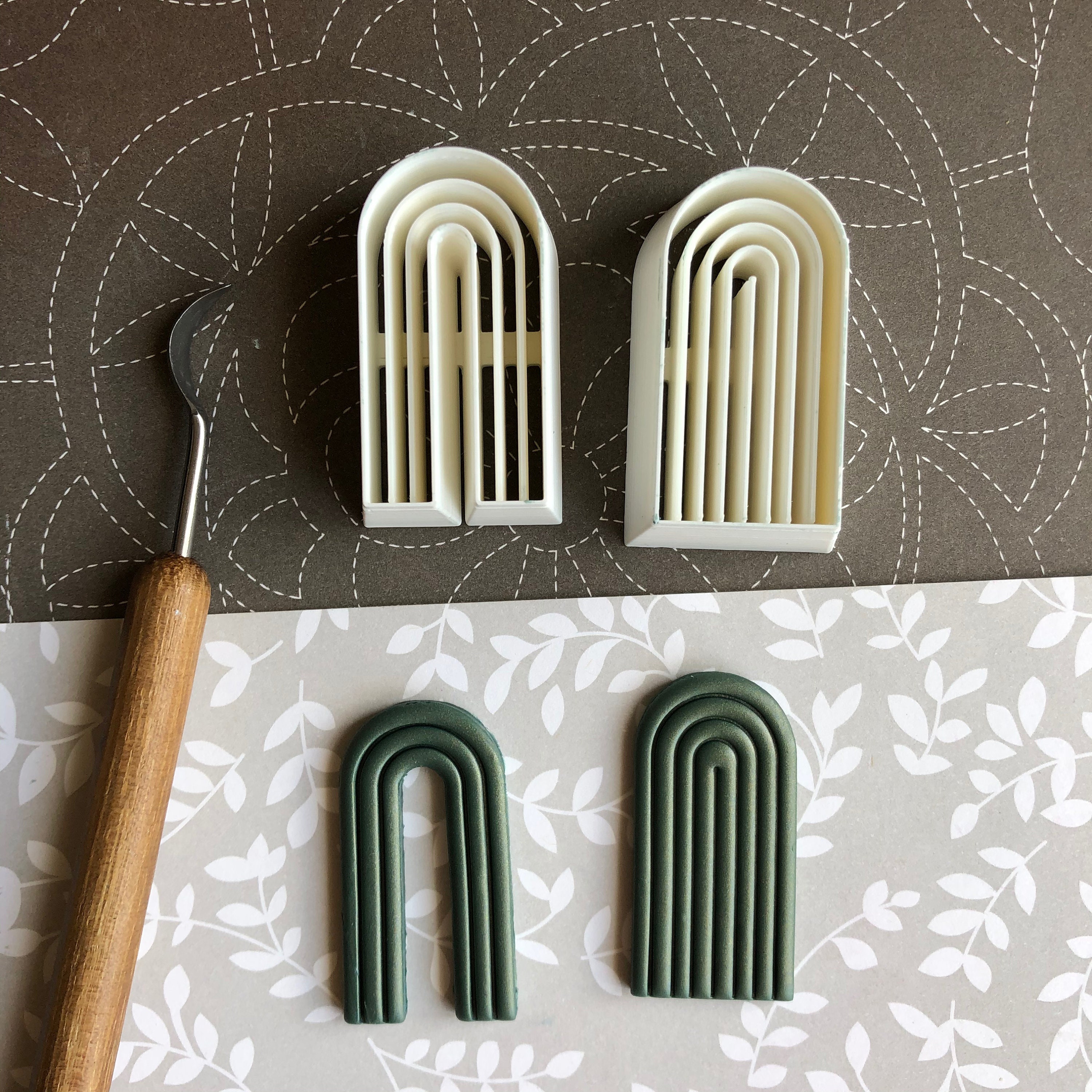 Tall rainbow combined stamp/cutters made for use with Etsy