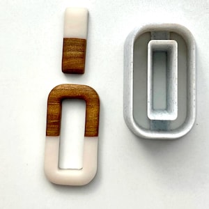Rechteckiger Donut (abgerundete Ecken) Ausstechform - 3D Gedruckt für Polymer Clay