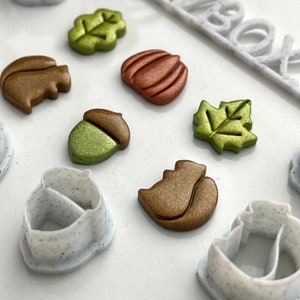 Autumn Stud Polymer Clay Cutter Set – Mini Fall Shapes for Earrings