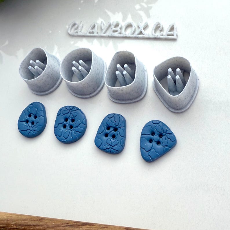4 Inch Button Cutter Organic Button Cutter Set | Polymer Clay Button Cutters - Etsy