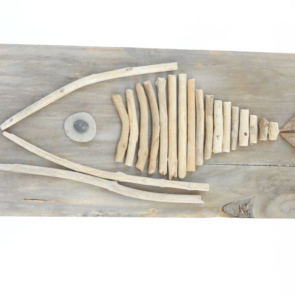 tableau en bois flotté "POISSON"