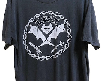 Camiseta vintage de los 80 de la gira de conciertos de punk rock hardcore de ALTERNATIVE TENTACLES