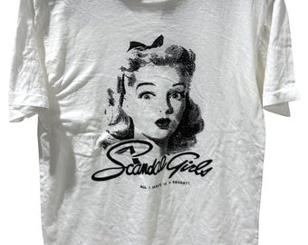 Camiseta vintage de Jane Russell de los años 80 con retrato de actriz de Hollywood de los años 50 y chica de escándalo.