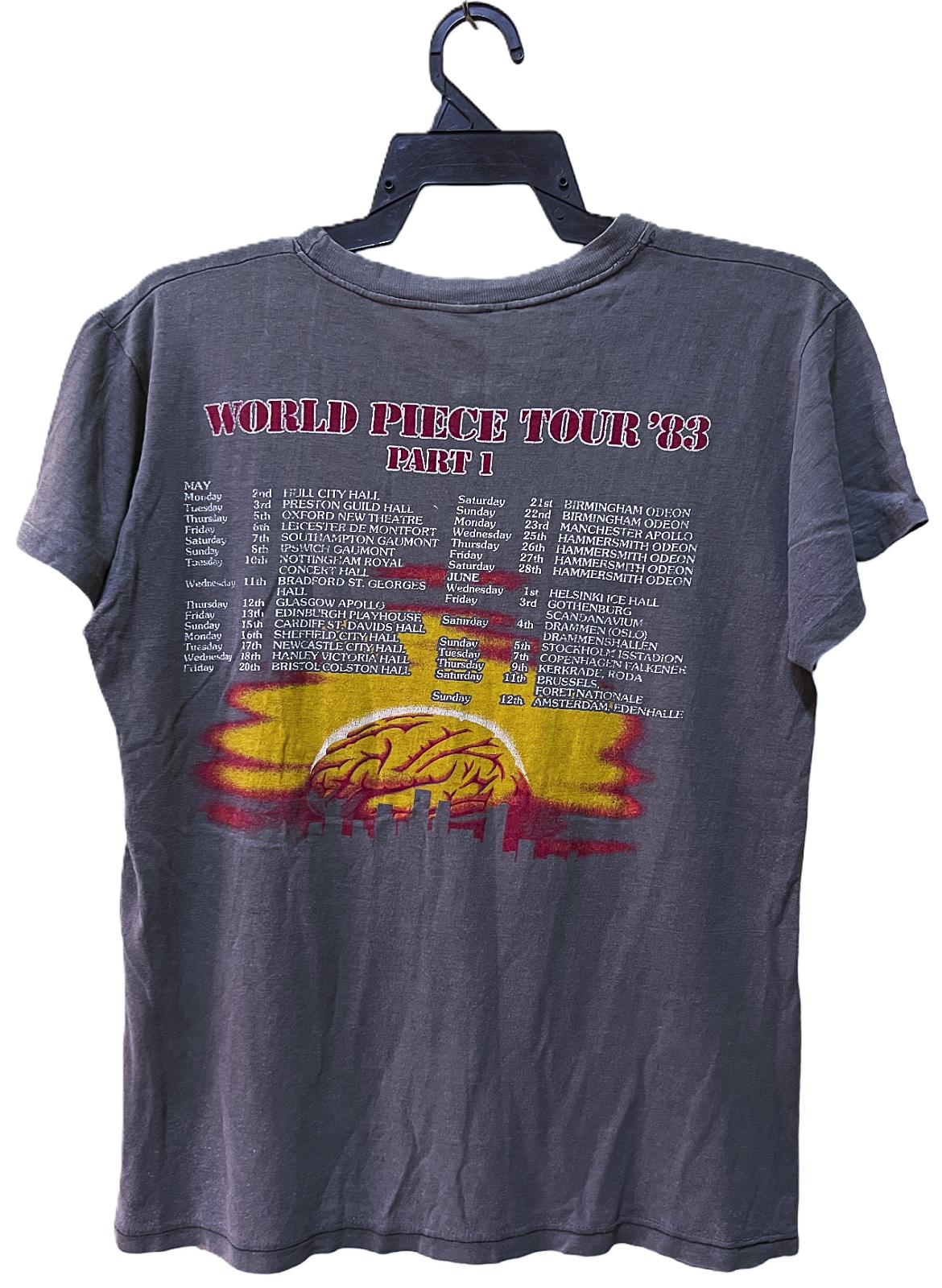 Vintage 1983 IRON MAIDEN World Piece Tour Concert T Shirt Rock